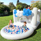Lumen Kids Foam Ball Pit for Toddlers with 100 Balls Large Gray Baby Ball Pit with Soft Memory Sponge Indoor Outdoor Toys (Gray)