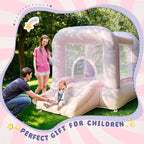 Pink Bounce House With Blower, Inflatable Bouncer Castle With Slide For Kids/toddler Indoor/outdoor Parties