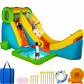 Lumen Half Pipe Inflatable Water Slide for Kids with Basketball Hoop, 17' L x 9.7' W x 8.7' H (750W Blower Included)