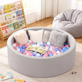 Lumen Kids Foam Ball Pit for Toddlers with 100 Balls Large Gray Baby Ball Pit with Soft Memory Sponge Indoor Outdoor Toys (Gray)