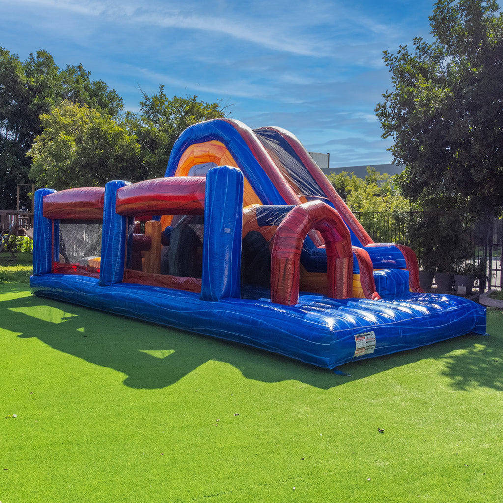 Lumen Obstacle Course Bounce House with Slide (with Blower)