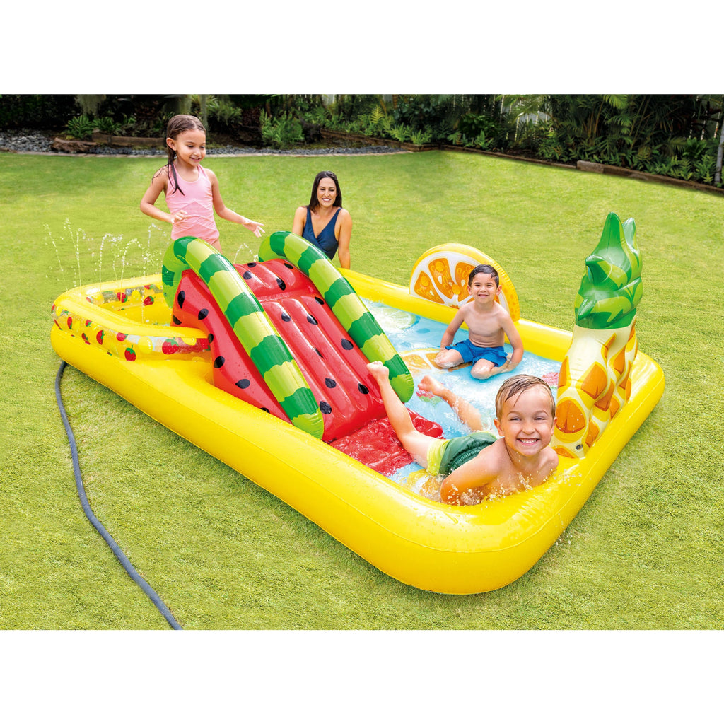 Intex Fun 'N Fruity Outdoor Inflatable Kiddie Pool Play Center with Water Slide — image 12
