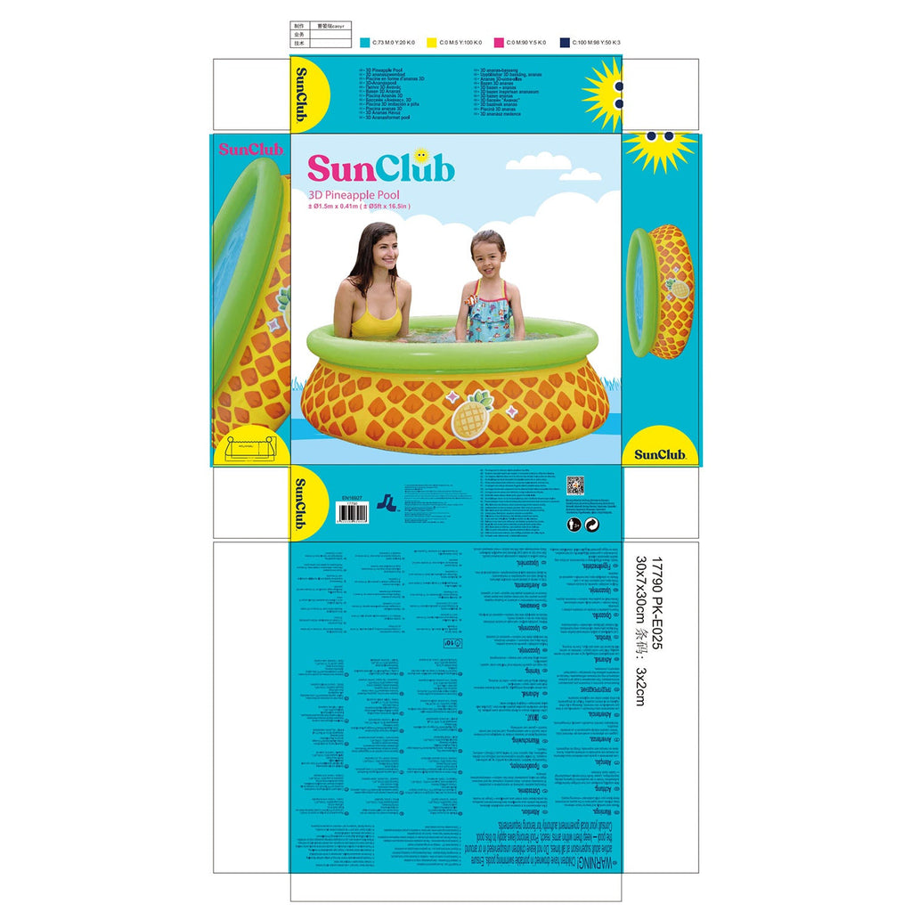JLeisure 5' x 16.5" 3D Pineapple Inflatable Outdoor Kiddie Splash Swimming Pool — image 6