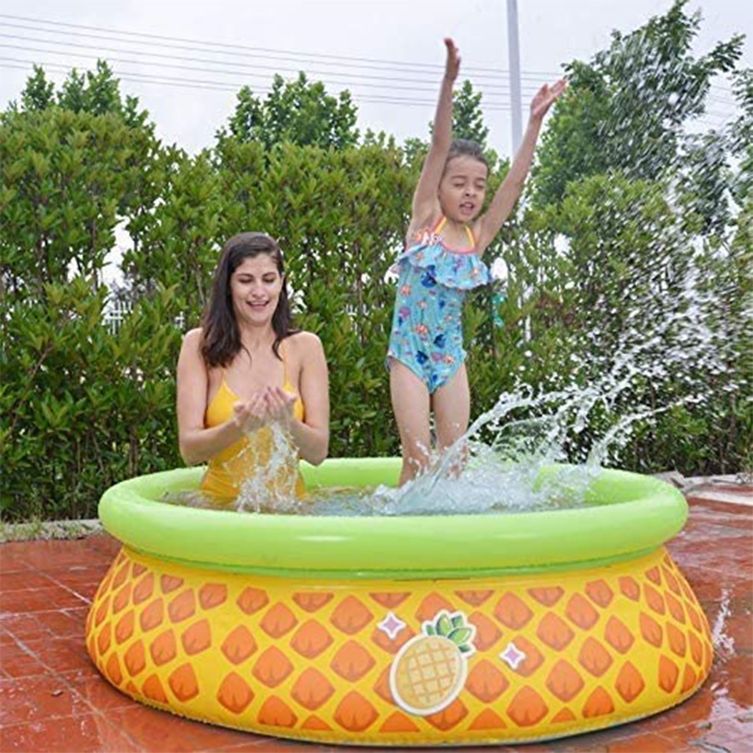 JLeisure 5' x 16.5" 3D Pineapple Inflatable Outdoor Kiddie Splash Swimming Pool — image 5