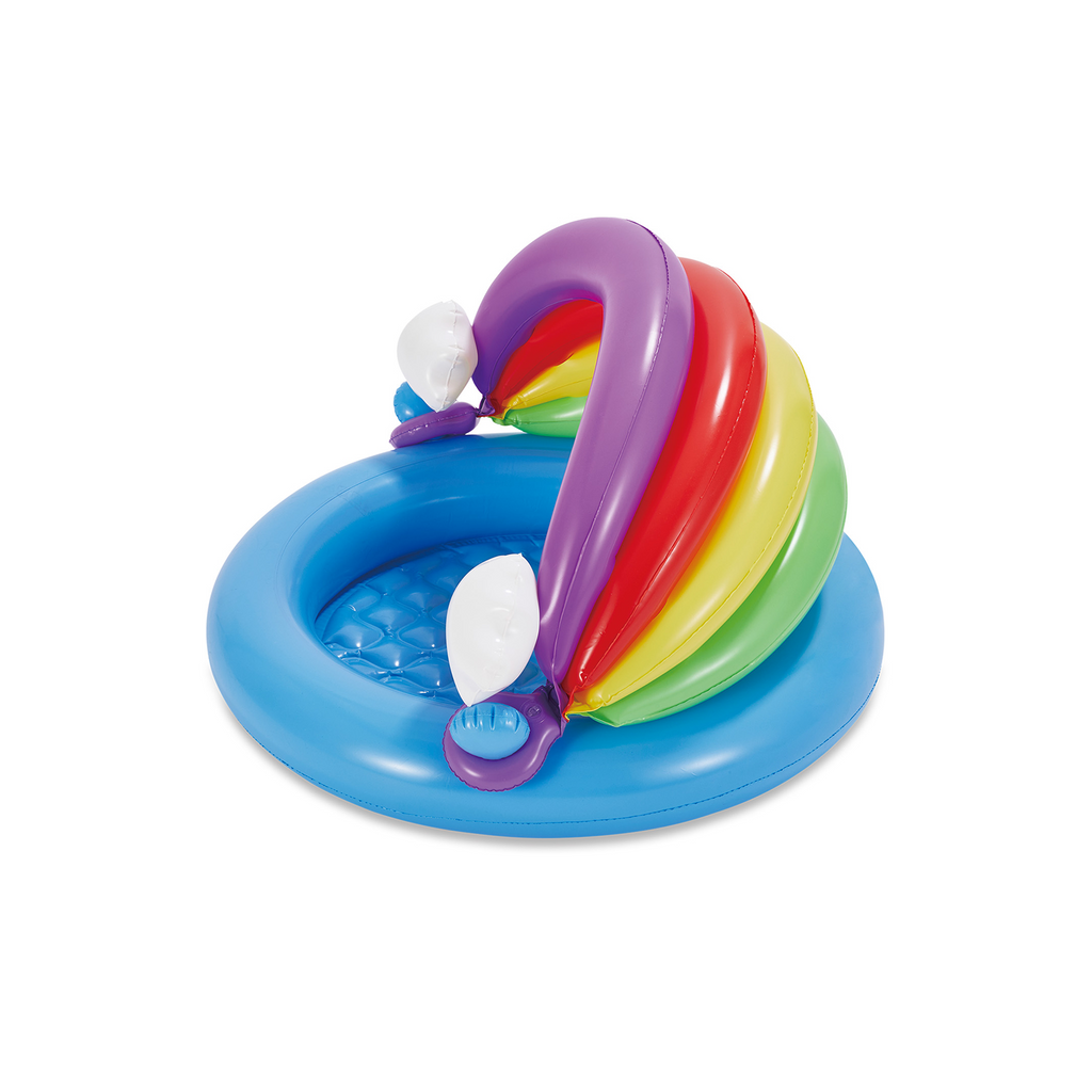 Summer Waves Inflatable Rainbow Baby Shade Kiddie Pool with Soft Cushioned Base — image 2