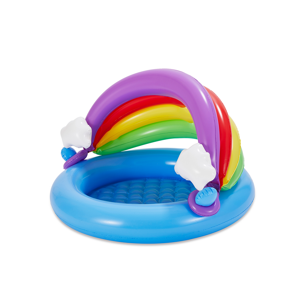 Summer Waves Inflatable Rainbow Baby Shade Kiddie Pool with Soft Cushioned Base — image 3