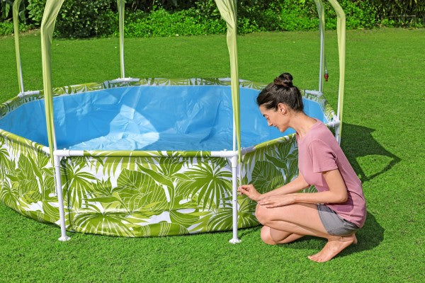H2OGO! Kids Splash-in-Shade Round Above Ground Pool with Canopy Sunshade, Green — image 11