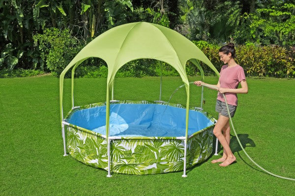 H2OGO! Kids Splash-in-Shade Round Above Ground Pool with Canopy Sunshade, Green — image 13