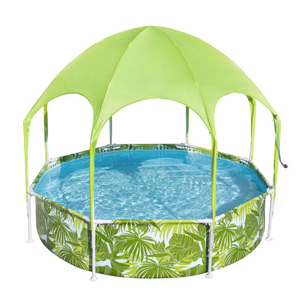 H2OGO! Kids Splash-in-Shade Round Above Ground Pool with Canopy Sunshade, Green — image 14