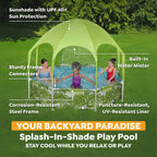 H2OGO! Kids Splash-in-Shade Round Above Ground Pool with Canopy Sunshade, Green — image 3