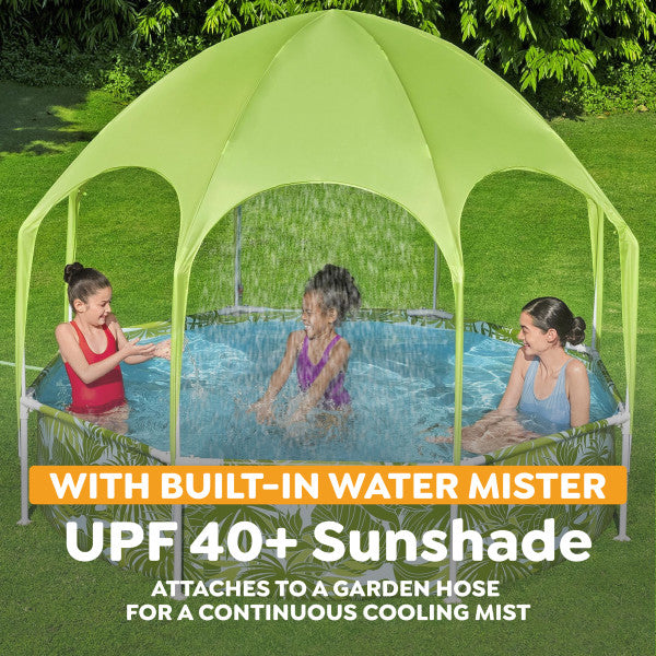 H2OGO! Kids Splash-in-Shade Round Above Ground Pool with Canopy Sunshade, Green — image 4