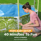 H2OGO! Kids Splash-in-Shade Round Above Ground Pool with Canopy Sunshade, Green — image 8