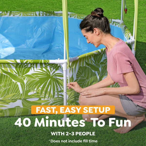 H2OGO! Kids Splash-in-Shade Round Above Ground Pool with Canopy Sunshade, Green — image 8