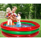 Hoovy 59 Inch 53 Gallon 3 Ring Watermelon Inflatable Kiddie Swimming Pool Set — image 5