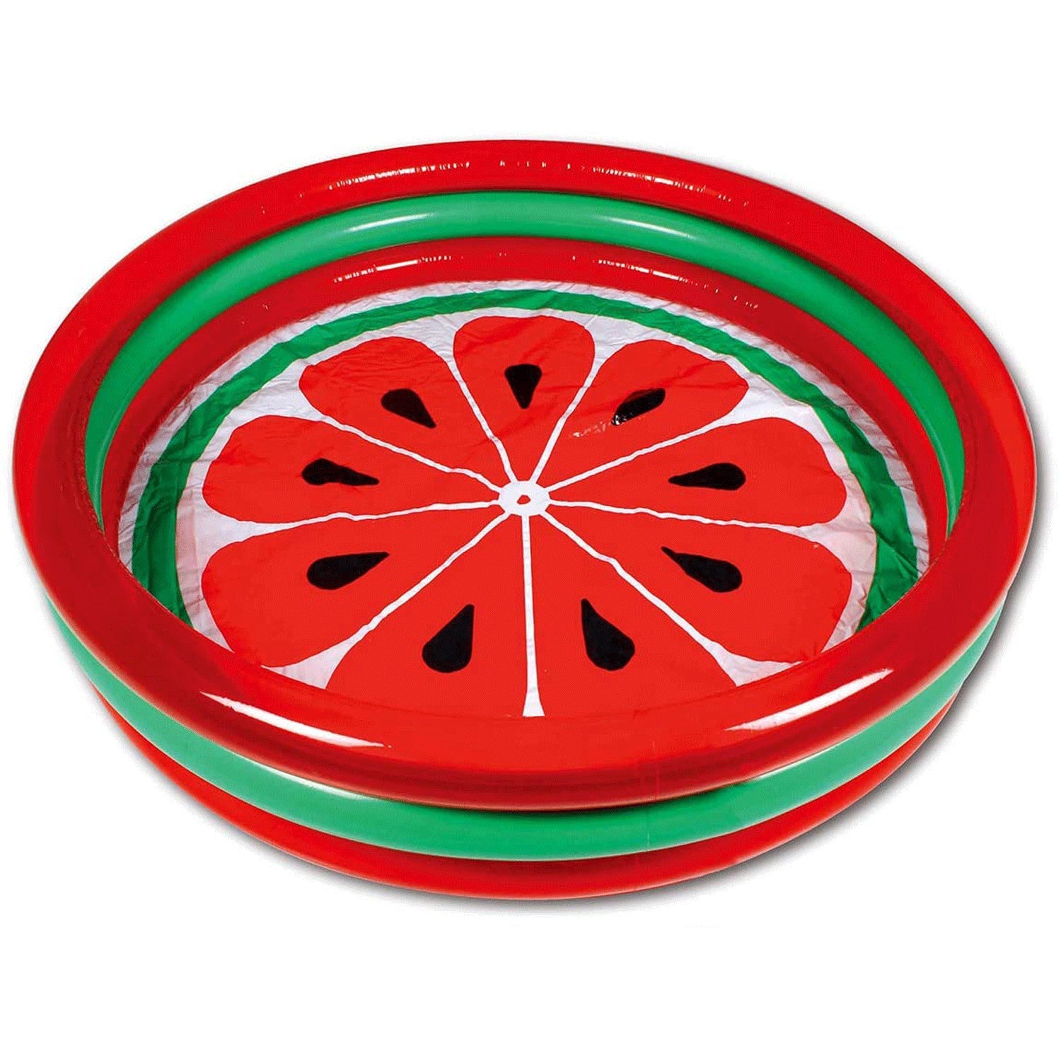 Hoovy 59 Inch 53 Gallon 3 Ring Watermelon Inflatable Kiddie Swimming Pool Set — image 1